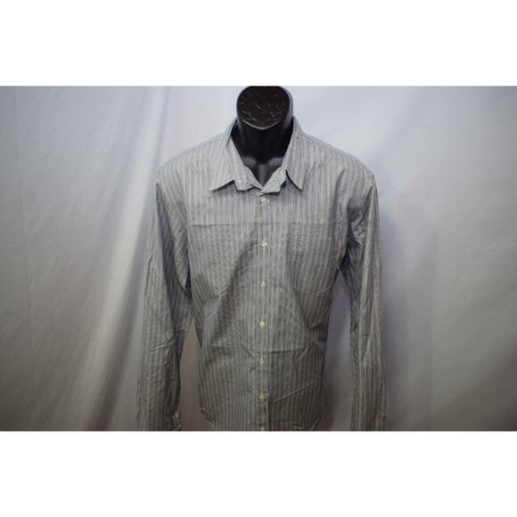 26266 Mens Hugo Boss Orange Label Striped Long Sleeve Dress Shirt Size XL - Picture 2 of 9